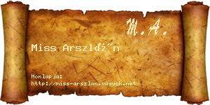 Miss Arszlán névjegykártya